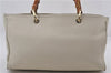 Authentic GUCCI Bamboo Shopper 2way Hand Shoulder Bag Leather 323660 Ivory 9978D