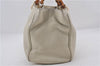 Authentic GUCCI Bamboo Shopper 2way Hand Shoulder Bag Leather 323660 Ivory 9978D