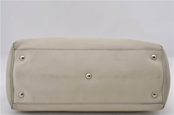 Authentic GUCCI Bamboo Shopper 2way Hand Shoulder Bag Leather 323660 Ivory 9978D