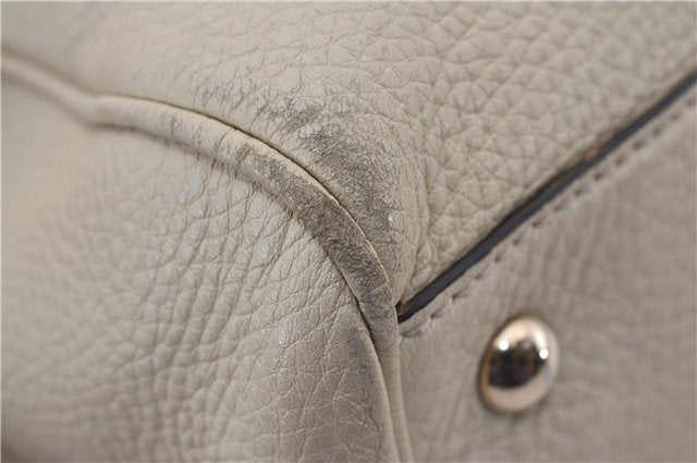 Authentic GUCCI Bamboo Shopper 2way Hand Shoulder Bag Leather 323660 Ivory 9978D