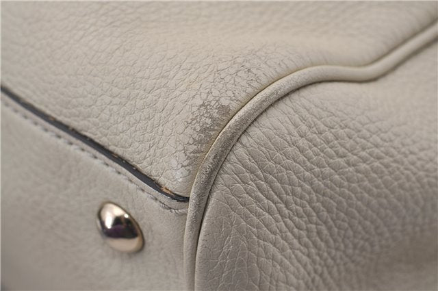 Authentic GUCCI Bamboo Shopper 2way Hand Shoulder Bag Leather 323660 Ivory 9978D