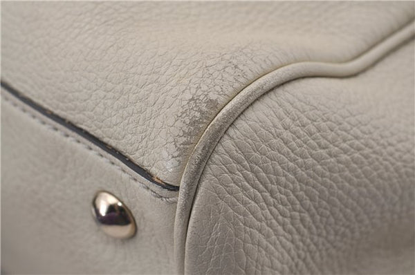 Authentic GUCCI Bamboo Shopper 2way Hand Shoulder Bag Leather 323660 Ivory 9978D