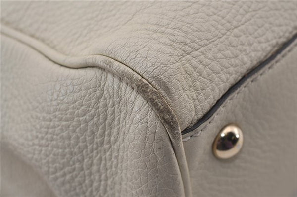 Authentic GUCCI Bamboo Shopper 2way Hand Shoulder Bag Leather 323660 Ivory 9978D