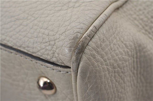 Authentic GUCCI Bamboo Shopper 2way Hand Shoulder Bag Leather 323660 Ivory 9978D