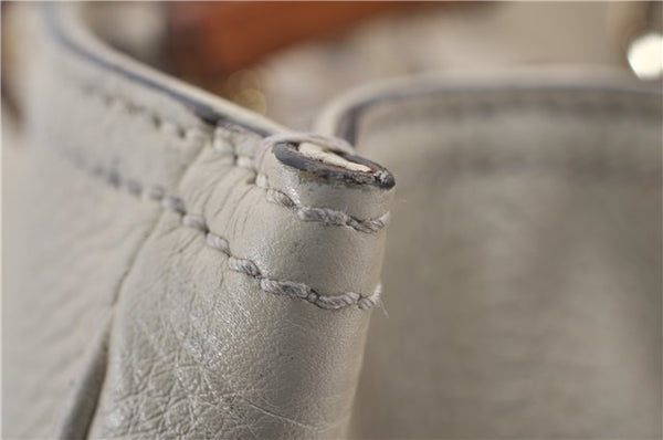 Authentic GUCCI Bamboo Shopper 2way Hand Shoulder Bag Leather 323660 Ivory 9978D