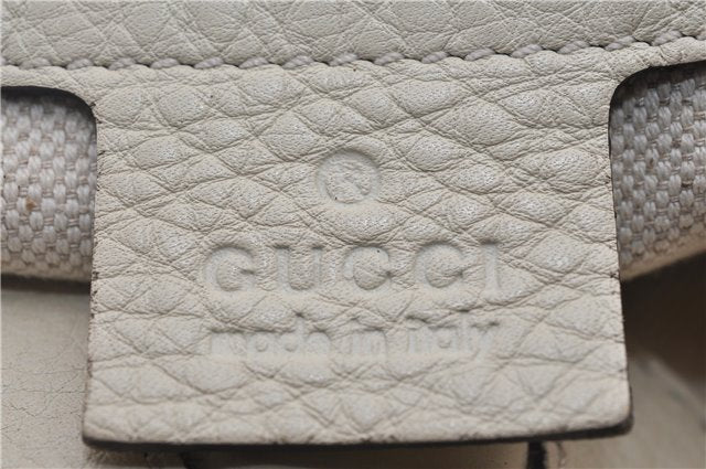 Authentic GUCCI Bamboo Shopper 2way Hand Shoulder Bag Leather 323660 Ivory 9978D