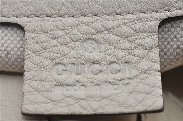 Authentic GUCCI Bamboo Shopper 2way Hand Shoulder Bag Leather 323660 Ivory 9978D