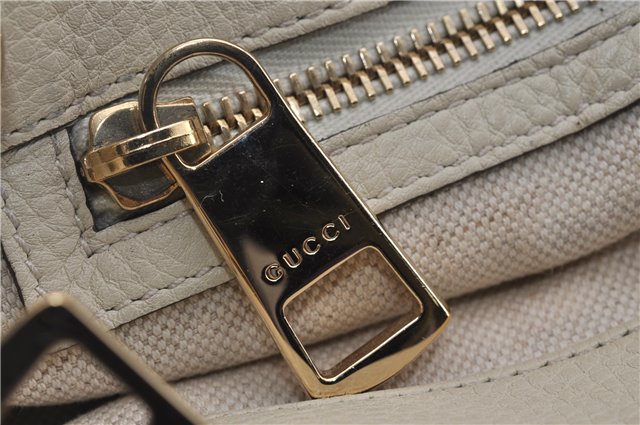 Authentic GUCCI Bamboo Shopper 2way Hand Shoulder Bag Leather 323660 Ivory 9978D
