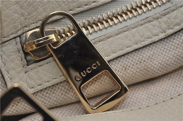 Authentic GUCCI Bamboo Shopper 2way Hand Shoulder Bag Leather 323660 Ivory 9978D