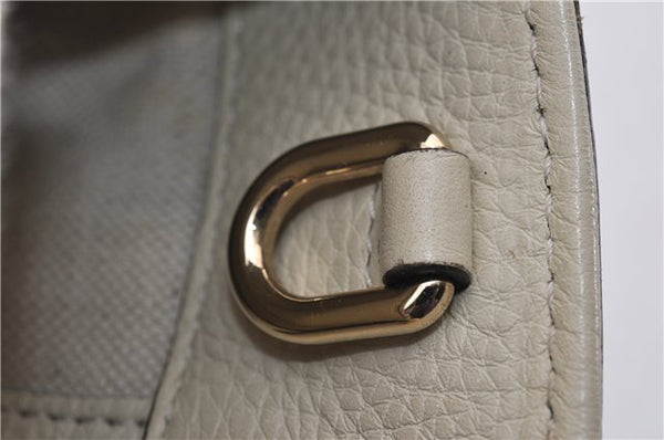 Authentic GUCCI Bamboo Shopper 2way Hand Shoulder Bag Leather 323660 Ivory 9978D