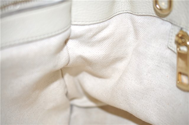 Authentic GUCCI Bamboo Shopper 2way Hand Shoulder Bag Leather 323660 Ivory 9978D