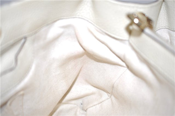 Authentic GUCCI Bamboo Shopper 2way Hand Shoulder Bag Leather 323660 Ivory 9978D