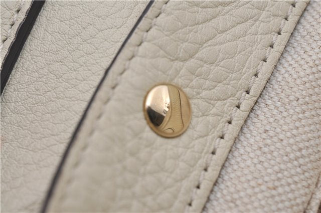 Authentic GUCCI Bamboo Shopper 2way Hand Shoulder Bag Leather 323660 Ivory 9978D