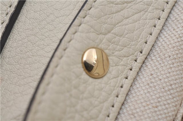 Authentic GUCCI Bamboo Shopper 2way Hand Shoulder Bag Leather 323660 Ivory 9978D