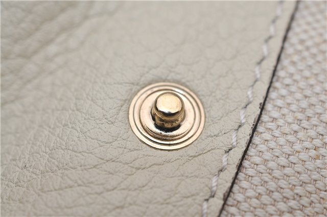 Authentic GUCCI Bamboo Shopper 2way Hand Shoulder Bag Leather 323660 Ivory 9978D