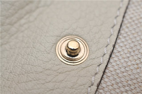 Authentic GUCCI Bamboo Shopper 2way Hand Shoulder Bag Leather 323660 Ivory 9978D