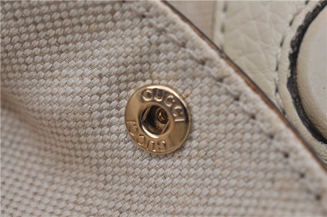 Authentic GUCCI Bamboo Shopper 2way Hand Shoulder Bag Leather 323660 Ivory 9978D