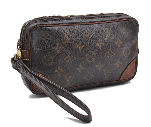 Auth LOUIS VUITTON Monogram Marly Dragonne PM Clutch Hand Bag M51827 LV 9982B