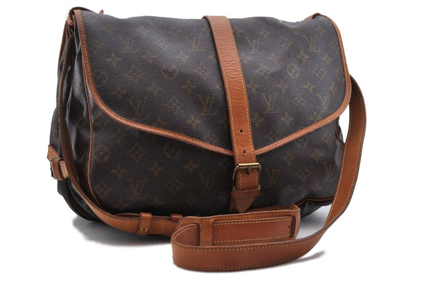 Auth Louis Vuitton Monogram Saumur 35 Shoulder Cross Body Bag M42254 LV 9982C