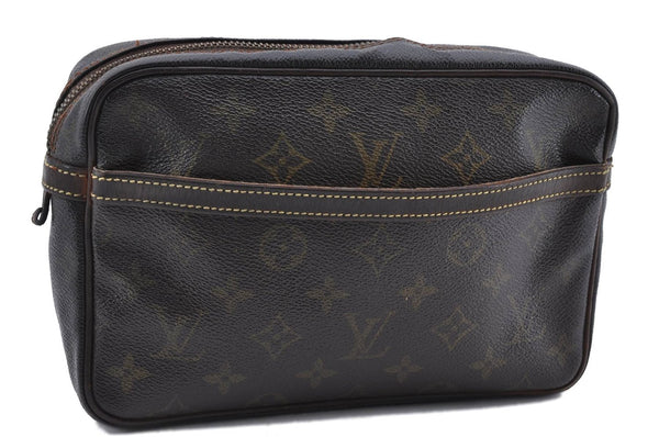 Auth Louis Vuitton Monogram Compiegne 23 Clutch Hand Bag Purse M51847 LV 9984C