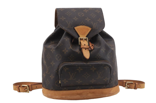 Authentic Louis Vuitton Monogram Montsouris MM Backpack M51136 LV 9985D