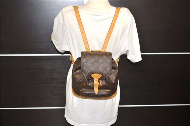Authentic Louis Vuitton Monogram Montsouris MM Backpack M51136 LV 9985D