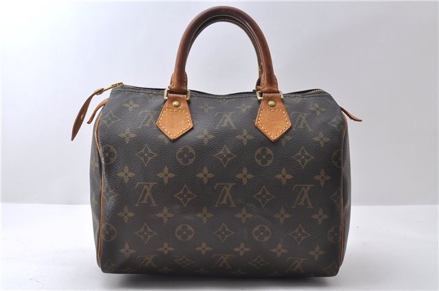 Authentic Louis Vuitton Monogram Speedy 25 Hand Bag M41528 LV 9989C