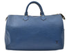 Authentic Louis Vuitton Epi Speedy 35 Hand Boston Bag Blue M42995 LV 9989F