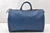 Authentic Louis Vuitton Epi Speedy 35 Hand Boston Bag Blue M42995 LV 9989F