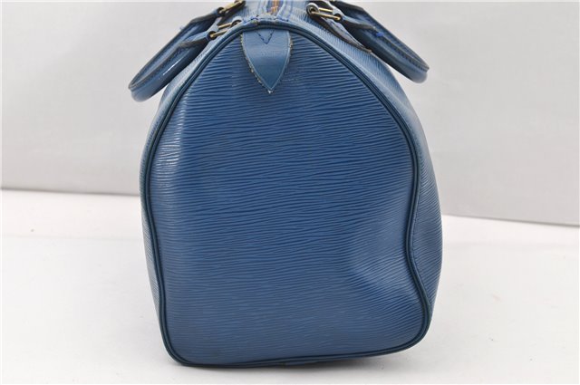 Authentic Louis Vuitton Epi Speedy 35 Hand Boston Bag Blue M42995 LV 9989F