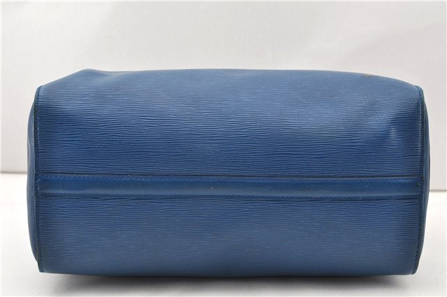 Authentic Louis Vuitton Epi Speedy 35 Hand Boston Bag Blue M42995 LV 9989F