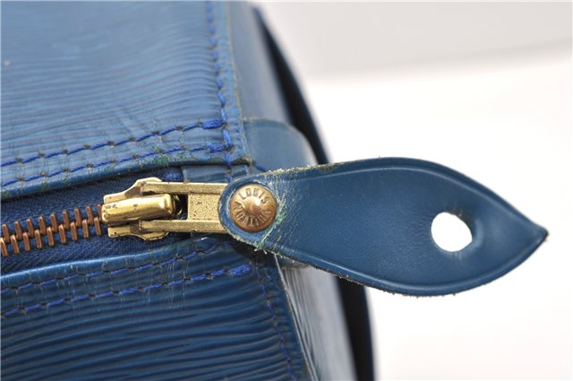 Authentic Louis Vuitton Epi Speedy 35 Hand Boston Bag Blue M42995 LV 9989F