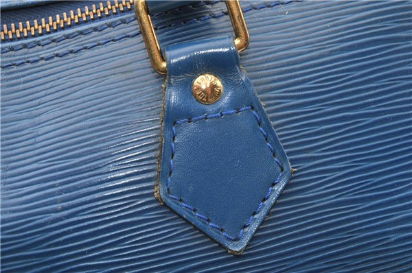 Authentic Louis Vuitton Epi Speedy 35 Hand Boston Bag Blue M42995 LV 9989F