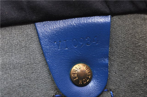 Authentic Louis Vuitton Epi Speedy 35 Hand Boston Bag Blue M42995 LV 9989F