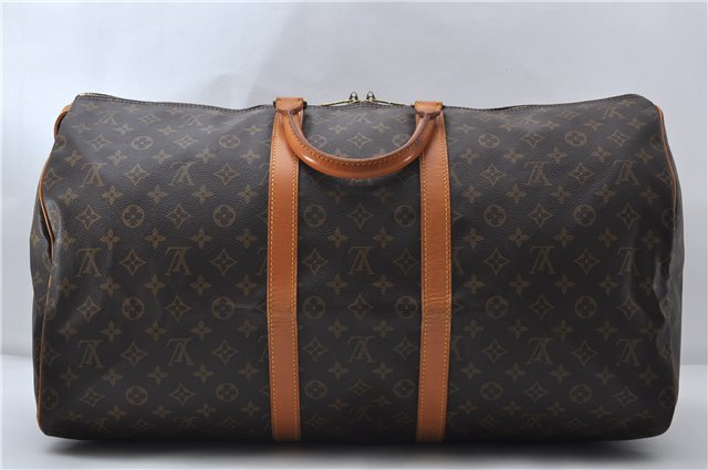 Authentic Louis Vuitton Monogram Keepall 55 Travel Boston Bag M41424 LV 9993D