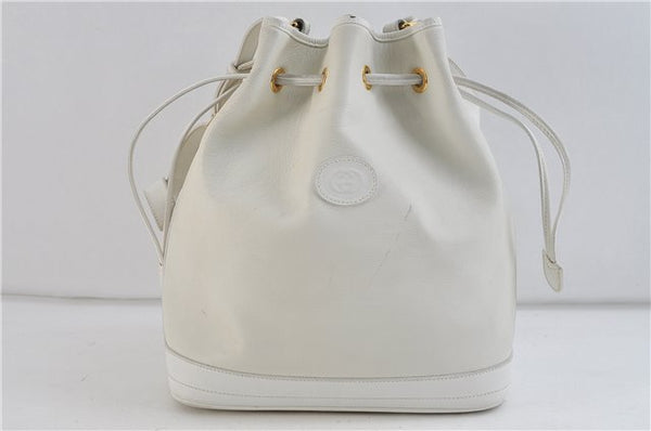 Authentic GUCCI Shoulder Cross Body Bag Purse Leather White 9999C