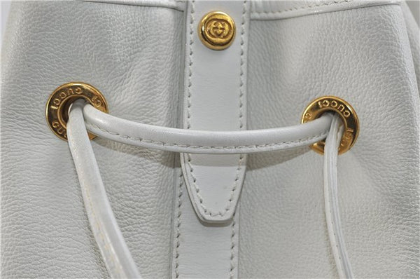 Authentic GUCCI Shoulder Cross Body Bag Purse Leather White 9999C