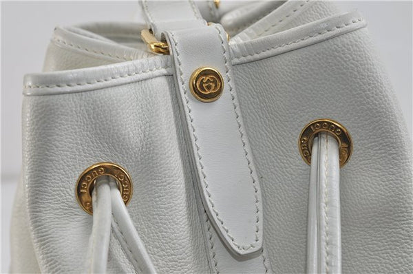 Authentic GUCCI Shoulder Cross Body Bag Purse Leather White 9999C