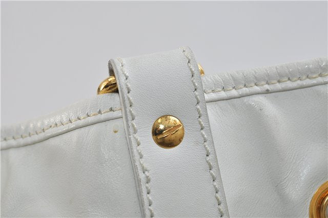Authentic GUCCI Shoulder Cross Body Bag Purse Leather White 9999C