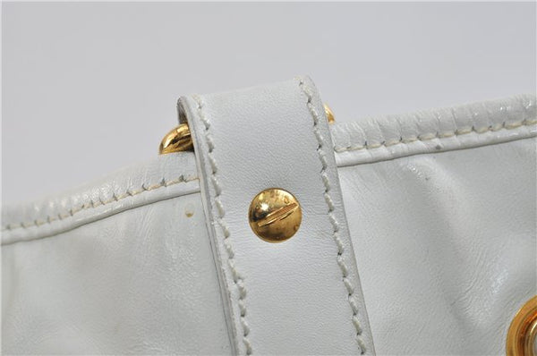 Authentic GUCCI Shoulder Cross Body Bag Purse Leather White 9999C