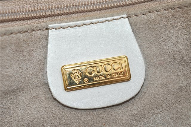 Authentic GUCCI Shoulder Cross Body Bag Purse Leather White 9999C