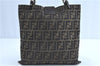 Authentic FENDI Zucca Shoulder Tote Bag Canvas Leather Brown B0236