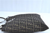 Authentic FENDI Zucca Shoulder Tote Bag Canvas Leather Brown B0236