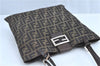 Authentic FENDI Zucca Shoulder Tote Bag Canvas Leather Brown B0236