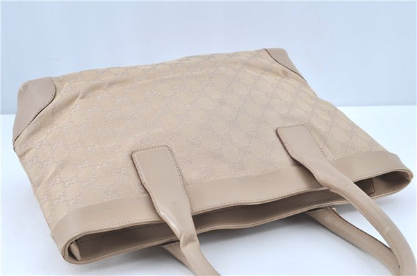 Authentic GUCCI Shoulder Tote Bag GG Canvas Leather 33890 Beige B6920