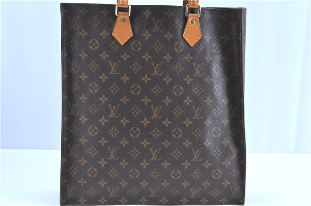 Authentic LOUIS VUITTON Monogram Sac Plat Hand Bag M51140 LV C8194