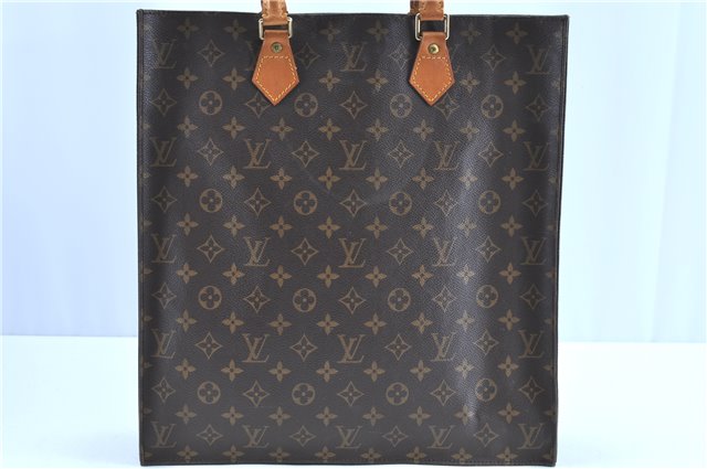 Authentic LOUIS VUITTON Monogram Sac Plat Hand Bag M51140 LV C8194