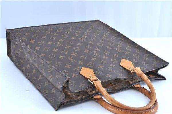 Authentic LOUIS VUITTON Monogram Sac Plat Hand Bag M51140 LV C8194