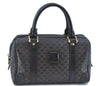 Authentic CELINE Macadam Blason Pattern Hand Boston Bag PVC Leather Black D5080