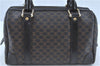 Authentic CELINE Macadam Blason Pattern Hand Boston Bag PVC Leather Black D5080